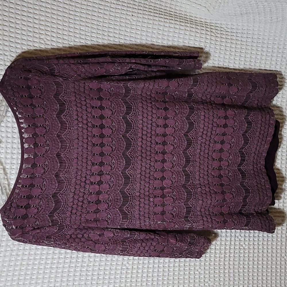 Max Jeans* Plum Open Weave Top* Sz L